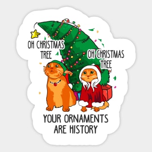 Funny Meme Cats Christmas Men Kids Women Cat Ugly Christmas Sticker